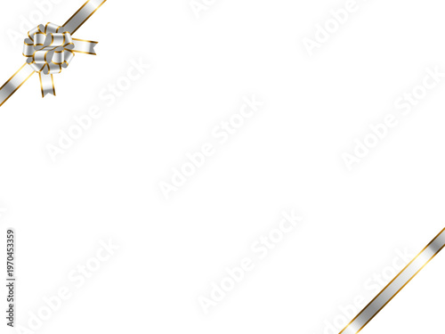 リボン花、縁、斜F、6白