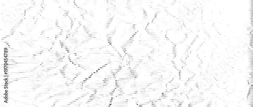 Horizontal distressed line texture. Black aged striped pattern background. Linear halftone scratch photocopy backdrop. Vector damaged scanned image concept wallpaper. Weathered worn paper effect print