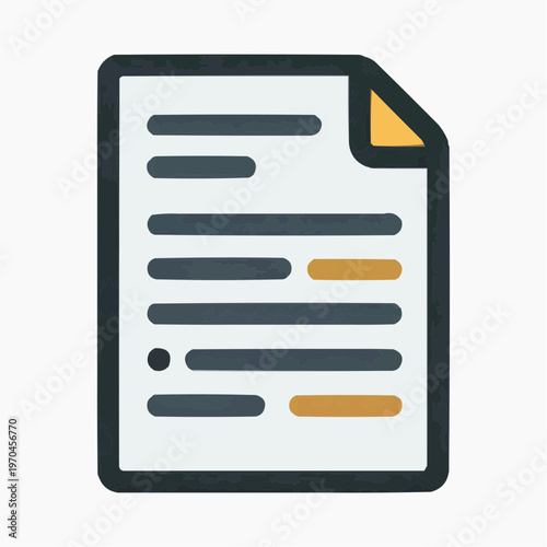 Flat vector illustration of a simple invoice document, perfect for financial apps, business websites, or accounting software interfaces.