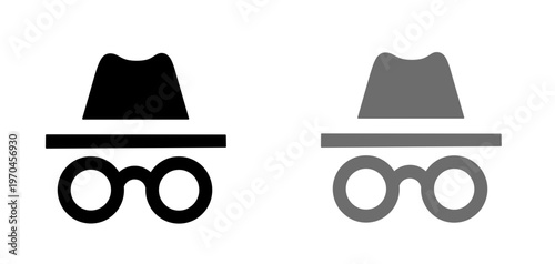 Vector illustration of incognito mode icon set