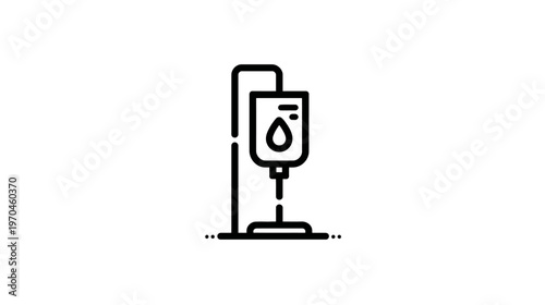 Intravenous Drip Bag Icon for Medical Treatment, Hospital Care, and Healthcare Infusion Therapy
