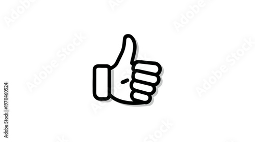 Outline Hand Thumbs Up Icon Illustration. Approval, Like, Good, Success, Agreement, Social Media Concept Vector Graphic