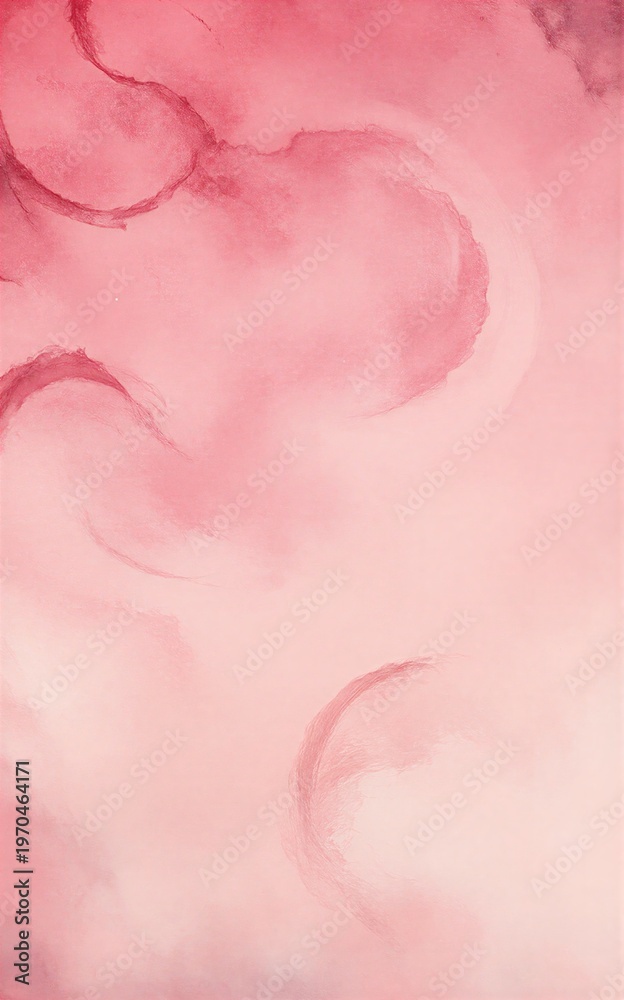 Fototapeta premium Soft pink watercolor swirls gentle curves evoke calm and romance.