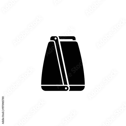 Modern black silhouette icon of a versatile backpack, perfect for travel, urban commutes, outdoor adventures, or daily essentials, highlighting portability and practical storage solutions