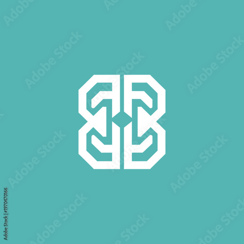 Geometric Monogram BB Logo Design.