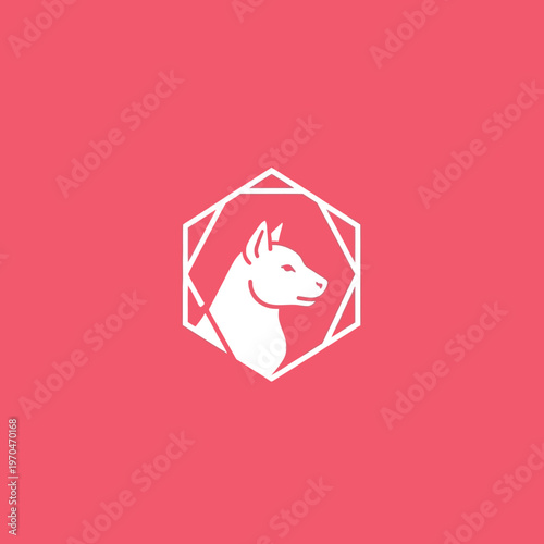 Geometric Dog Head Logo Design Minimalist.