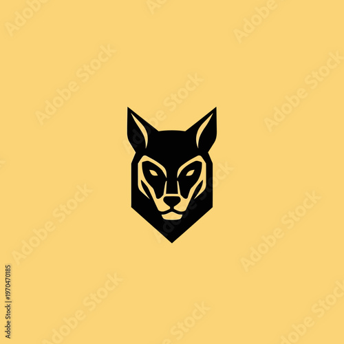 Geometric Wolf Head Emblem Logo Design.