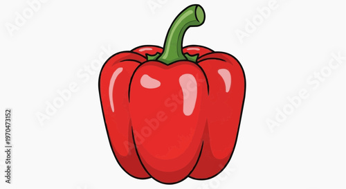 A vibrant red bell pepper, fresh and ready for culinary adventures