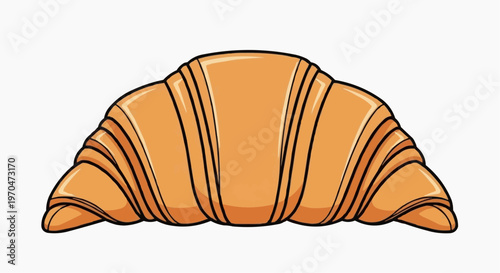 A delicious croissant, perfectly baked with a golden-brown color and flaky layers. This pastry is a treat for breakfast or as a snack