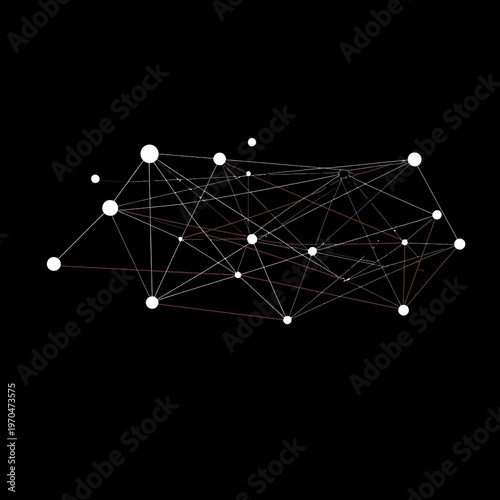 Abstract Digital Network Connection Background with White Nodes and Lines Representing Data Connectivity and Technology