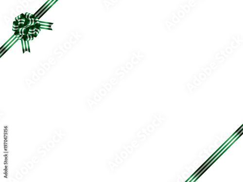 リボン花、縞、斜F、17緑