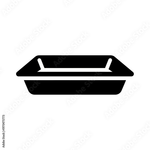 Simple flat icon of a rectangular food container for takeout or storage