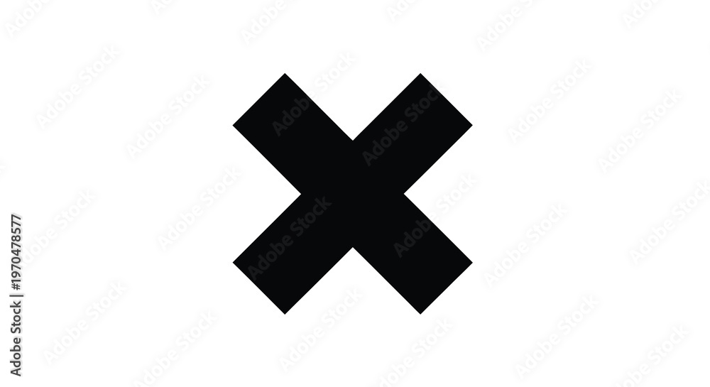 Obraz premium Abstract geometric shape resembling an x stark black form silhouette