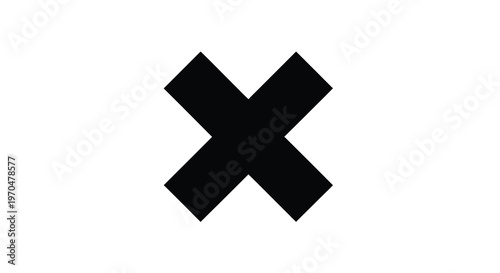 Abstract geometric shape resembling an x stark black form silhouette
