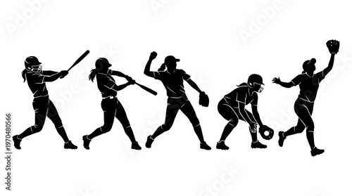 Silhouetted group of people in varied dynamic poses suggesting dance, sport, and motion.