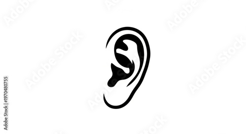Silhouette of ear vector ilustration 