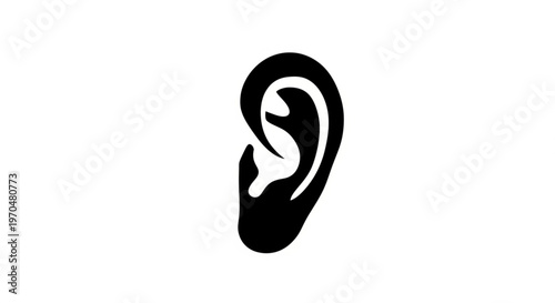 Silhouette of ear vector ilustration 