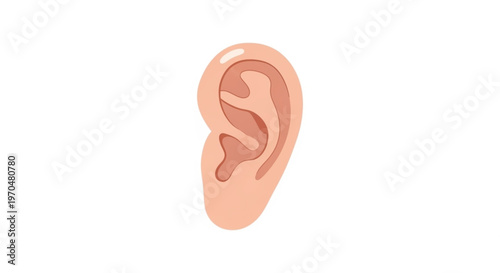 Silhouette of ear vector ilustration 