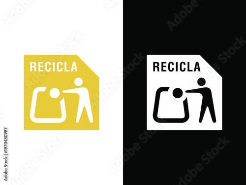 Recycling signs spanish recycling logo