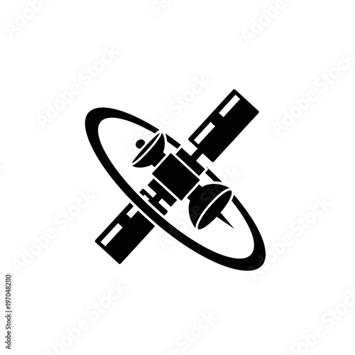 Futuristic Quantum Satellite in Orbit with Elliptical Ring A Symbol of Advanced Technology and Space Exploration