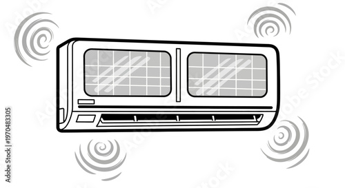Efficient indoor climate control system with active airflow, providing cooling and heating comfort in a modern environment