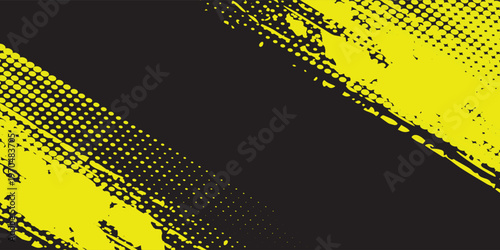 Dots halftone grunge yellow. Dots pop art sport style vector illustration