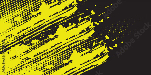 Dots halftone grunge yellow. Dots pop art sport style vector illustration