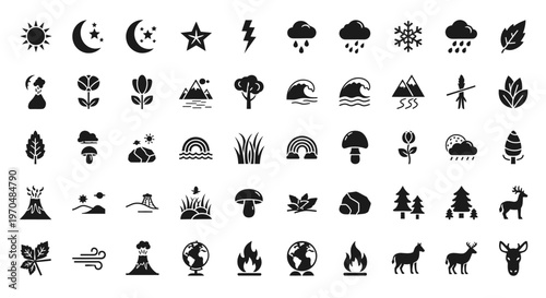 Weather and Nature Icons Set. Vector Icon. EPS Editable