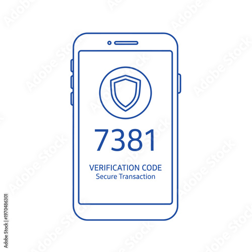 Mobile Phone Displaying Security Verification Code for Transactions.