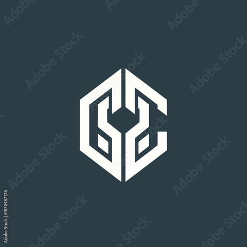 Geometric Hexagonal Logo Design with Abstract Letters.