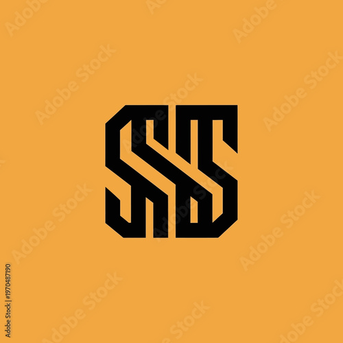 Geometric Monogram SS Logo Design.