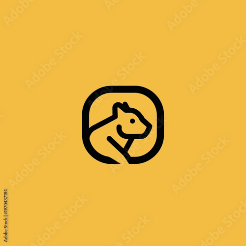 Minimalist Squirrel Logo Design Icon.