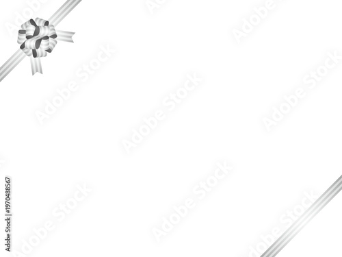 リボン花、縞、斜F、m2銀