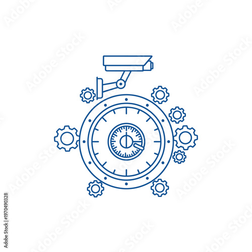Surveillance Camera Monitoring Time and Operations with Gears.
