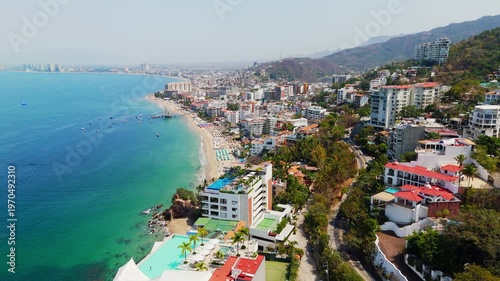 Mexican urban and tourist development surrounded by lush nature in puerto vallarta jalisco