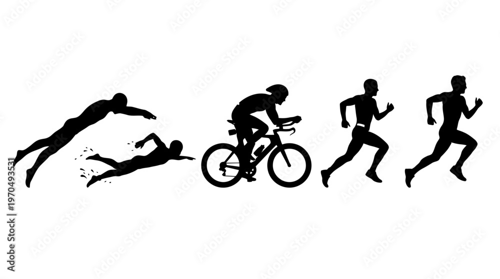 Obraz premium Evolutionary progression from primates to cyclist and runners.