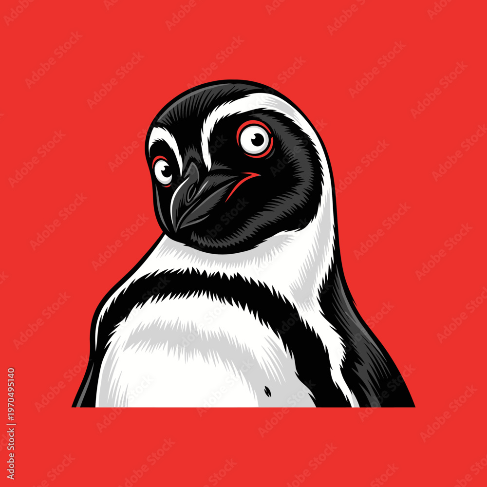 Fototapeta premium Penguin Bird Animal Black White.