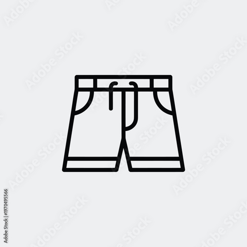 Εκτύπωση καμβά Simple line drawing of a pair of casual summer shorts