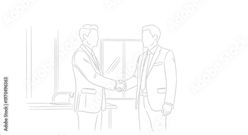 Two Businessmen Shaking Hands Firmly.