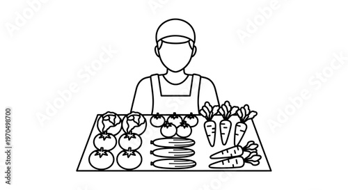 Farmer holding fresh organic vegetables.