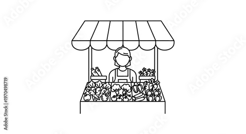 Man selling fruits on market stall.