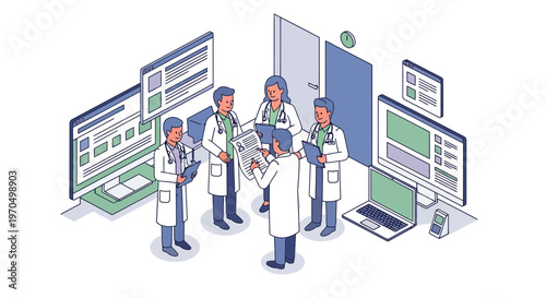 Medical professionals in white lab coats.