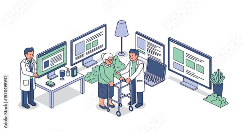 Medical team with patient on gurney.