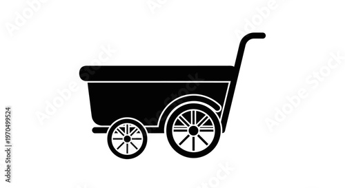Black silhouette of a cart.