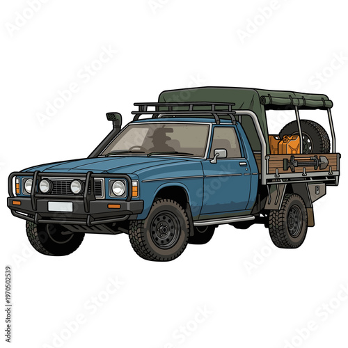 Australian Ute Pickup Truck Vector Illustration Isolated