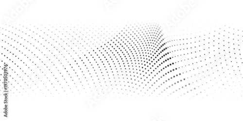 High-Quality Vector Halftone Dot Pattern Radiant Burst in Black and White, Ideal for Marketing Banners and Product Backgrounds