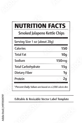 Wallpaper Mural Smoked jalapeno kettle chips nutrition information label Torontodigital.ca