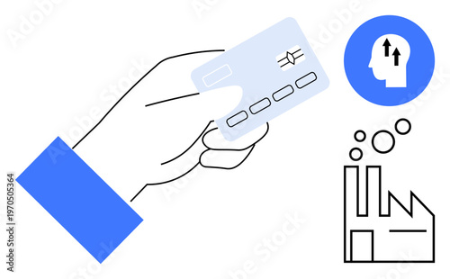 Cashless transaction concept. Cashless payments promoting seamless purchasing and industrial growth. Cashless systems revolutionizing finance, commerce, and industry. Ideal for fintech, business