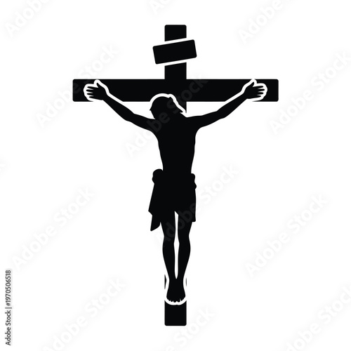 Silhouette of jesus christ on a cross a powerful religious icon