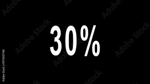 abstract 30 percent animation on black background 4k video...